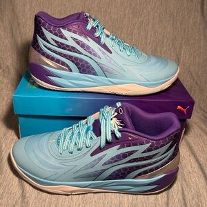 PUMA Mens Mb.02 Fade Basketball Sneakers Shoes - Blue, Purple US 10.5
